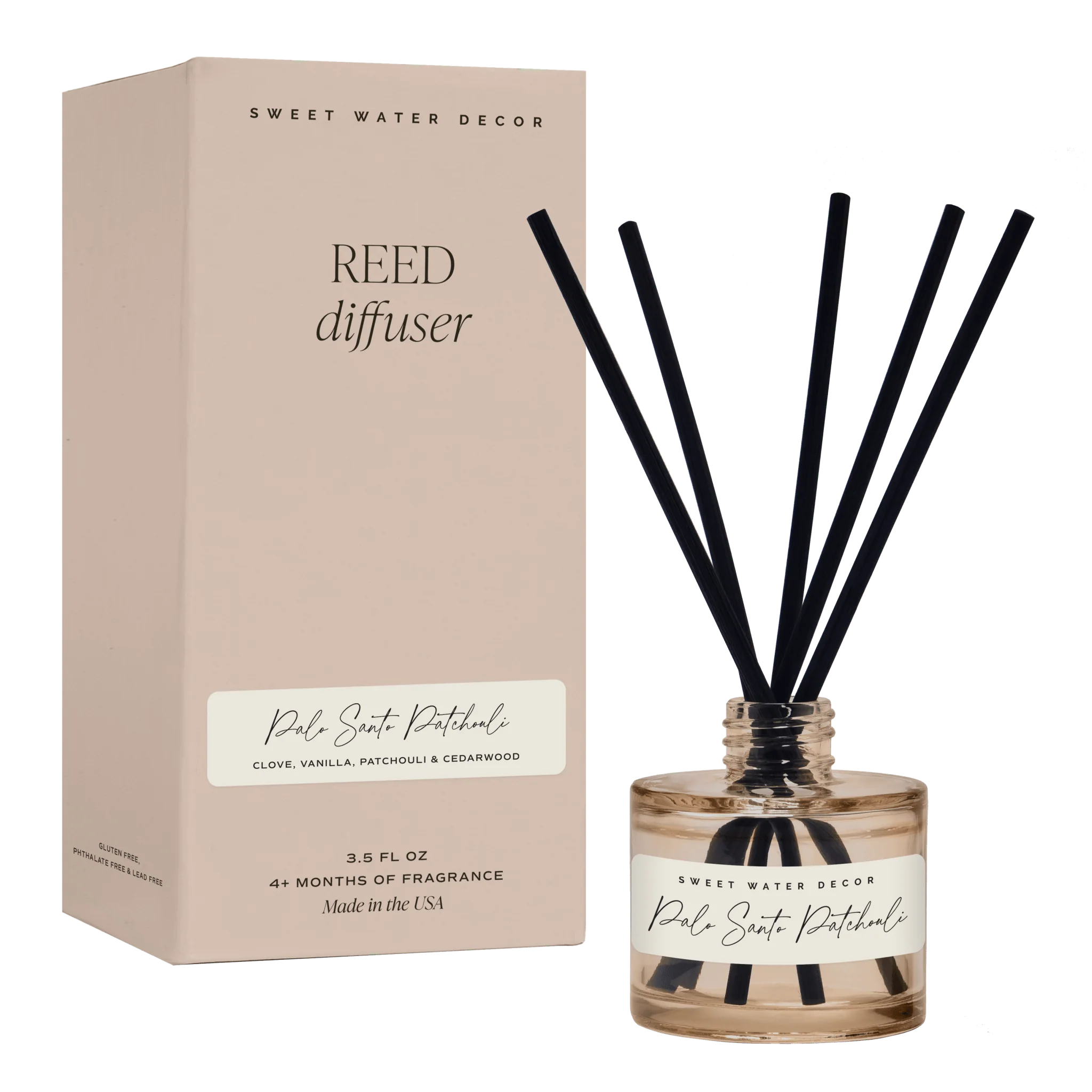 Stylish Palo Santo Patchouli Tinted Glass Jar Reed Diffuser Reliable