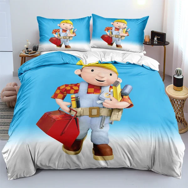 Versatile Bob the Builder Bedding Set – Cartoon Kids Bedroom Decor for Kids amp Teens Easy-to-Use