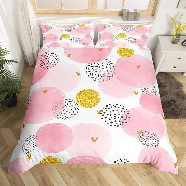 Soft Colorful Polka Dots Duvet Cover – Watercolor Circles Bedding Set for Teen Girls amp Women Functional