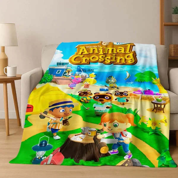 Environmentally Friendly Animal Crossing Blanket – Soft Flannel Cartoon Throw for Sofa Bed amp Gaming Room Efficient