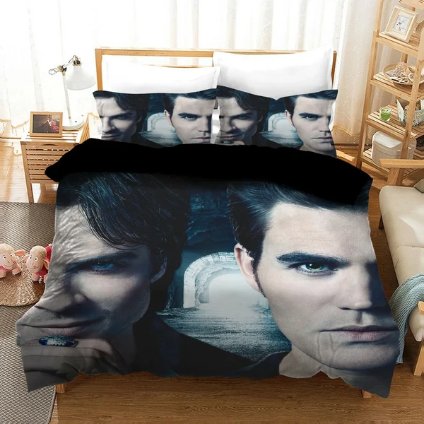 Modern Vampire Diaries Doona Cover – Dark Aesthetic Bedding Set for Teens amp Adults Comfortable