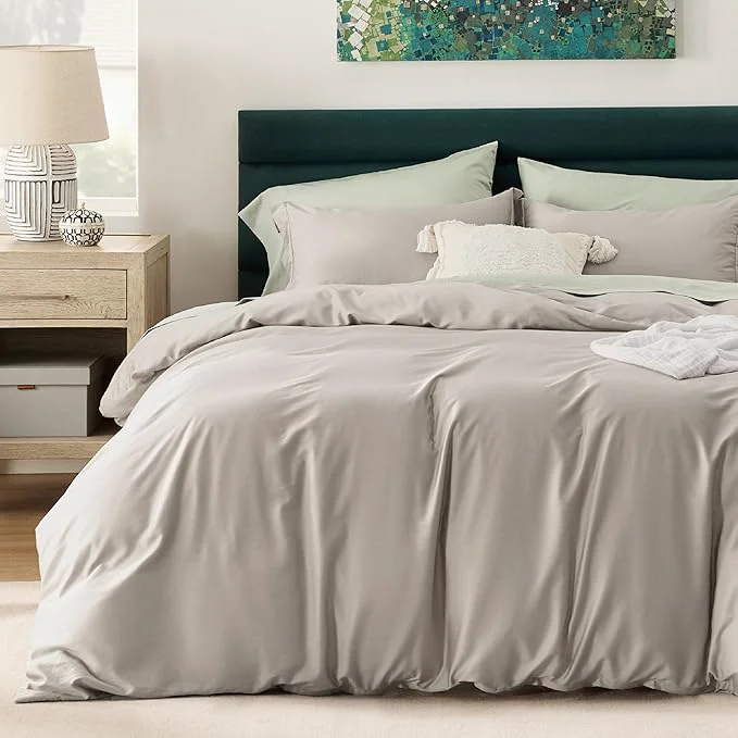 Dependable Bedsure Cooling Duvet Cover King Size – Moisture Wicking and Silky Eucalyptus Lyocell Cotton Hybrid Comforter Cover Set for Hot Sleeper – Buttery Soft and Breathable Cooling Bedding Set Sand Unique