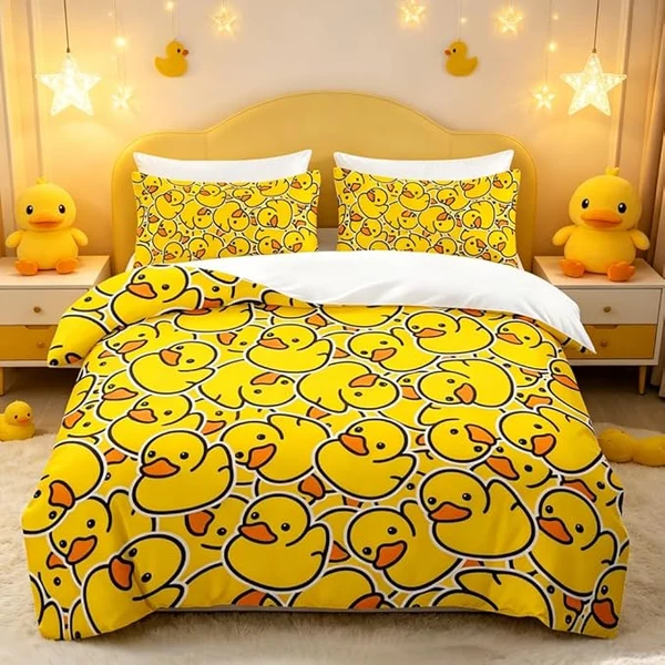 Prestigious Yellow Duck Doona Cover – Cute Animal Bedding Set for Kids Bedroom Decor Natural
