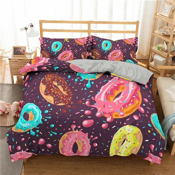 Outstanding Donut Duvet Cover – Sweet Dessert Bedding Set for Kids Teens amp Adults Fine
