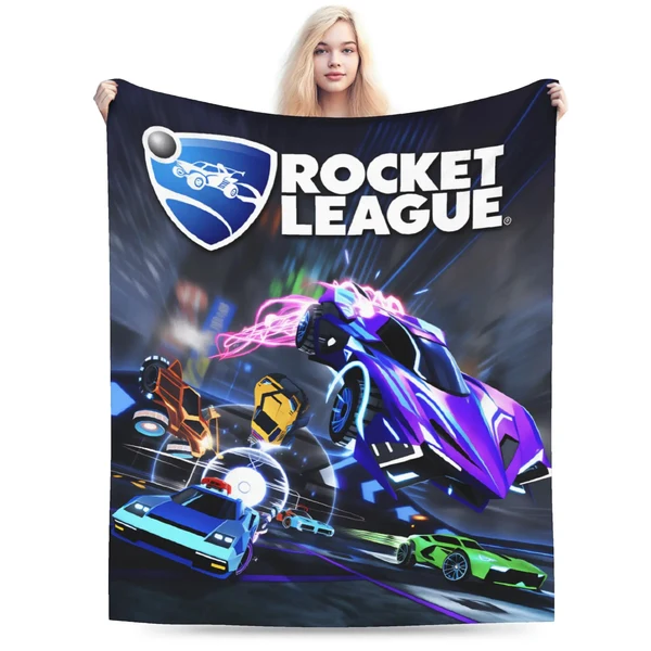 Minimalist Rocket League Throw Blanket – Gaming Flannel Throw for Kids Teens amp Adults Contemporary
