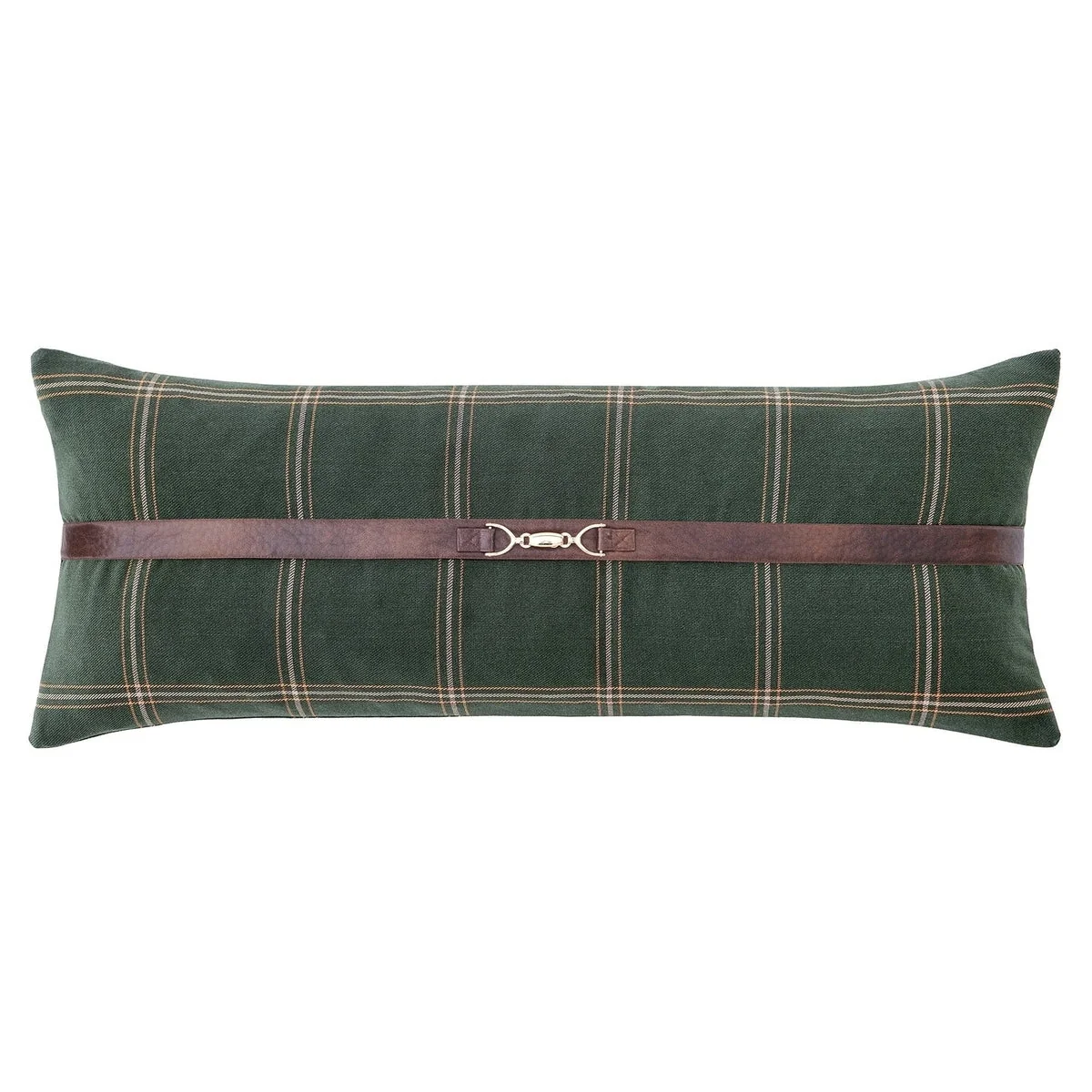 Elite Windowpane Buckle Detailed Lumbar Pillow Luxury