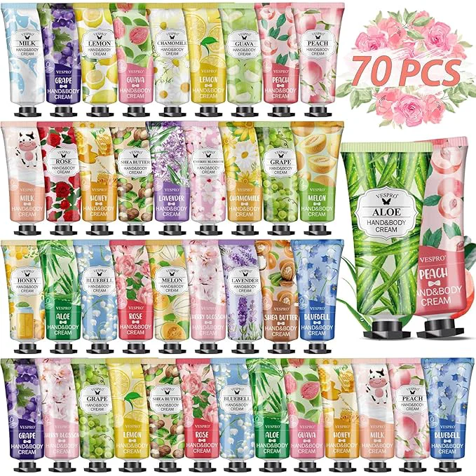Verified VESPRO 70 Pack Hand Cream Set Mothers Day Gifts Bulk Hand Lotion Travel Size Fashionable