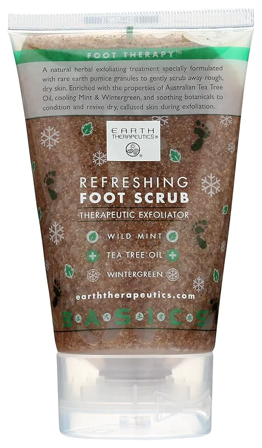 Breathable Earth Therapeutics Exfoliator Refreshing Foot Scrub 4 Oz Minimalist