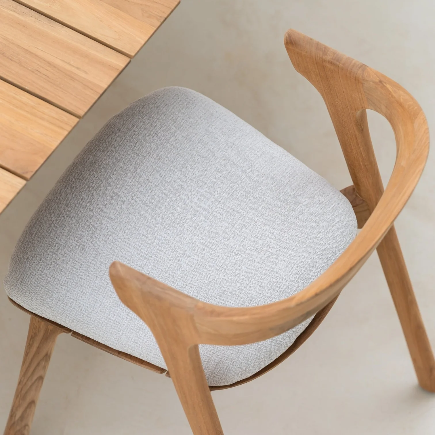 Dependable Bok Outdoor Dining Chair Cushion Off White Fabric Proven