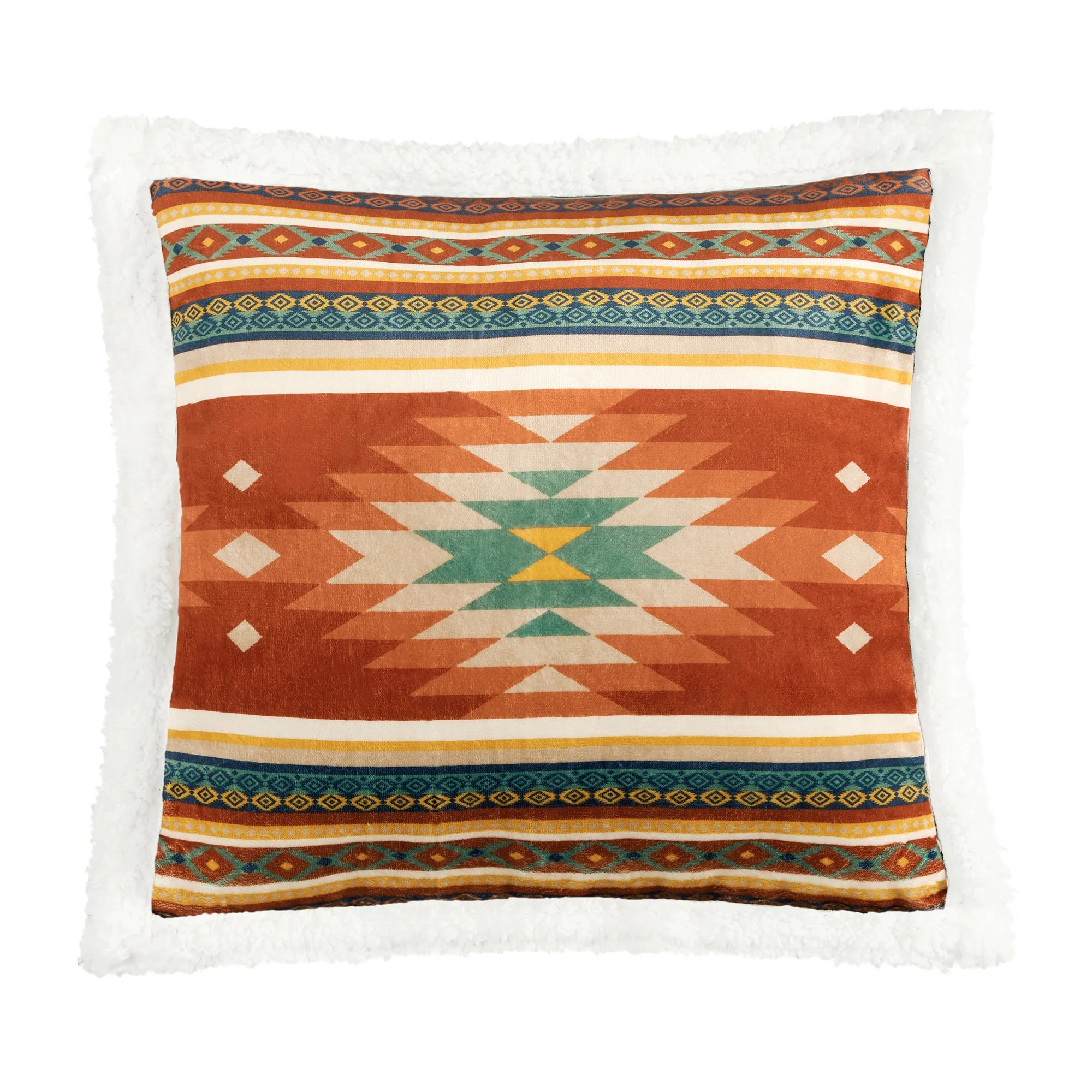 Luxury Del Sol Campfire Sherpa Pillow Green