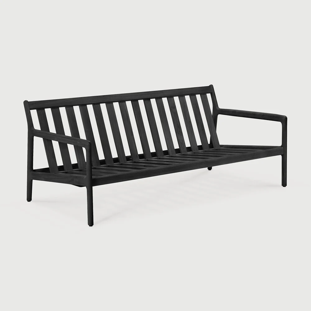Detailed Jack Solid Black Teak Outdoor 2 Seater Sofa Frame High-Performance