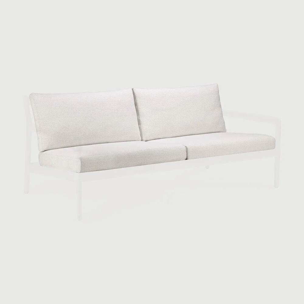 Contemporary Jack Outdoor Sofa 2 Seater Cushion Set Off White Fabric Exclusive