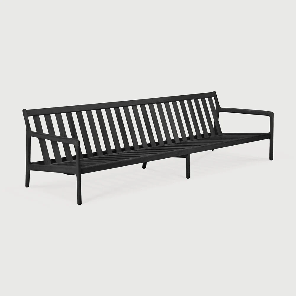 Trusted Jack Solid Black Teak Outdoor 3 Seater Sofa Frame Sustainable