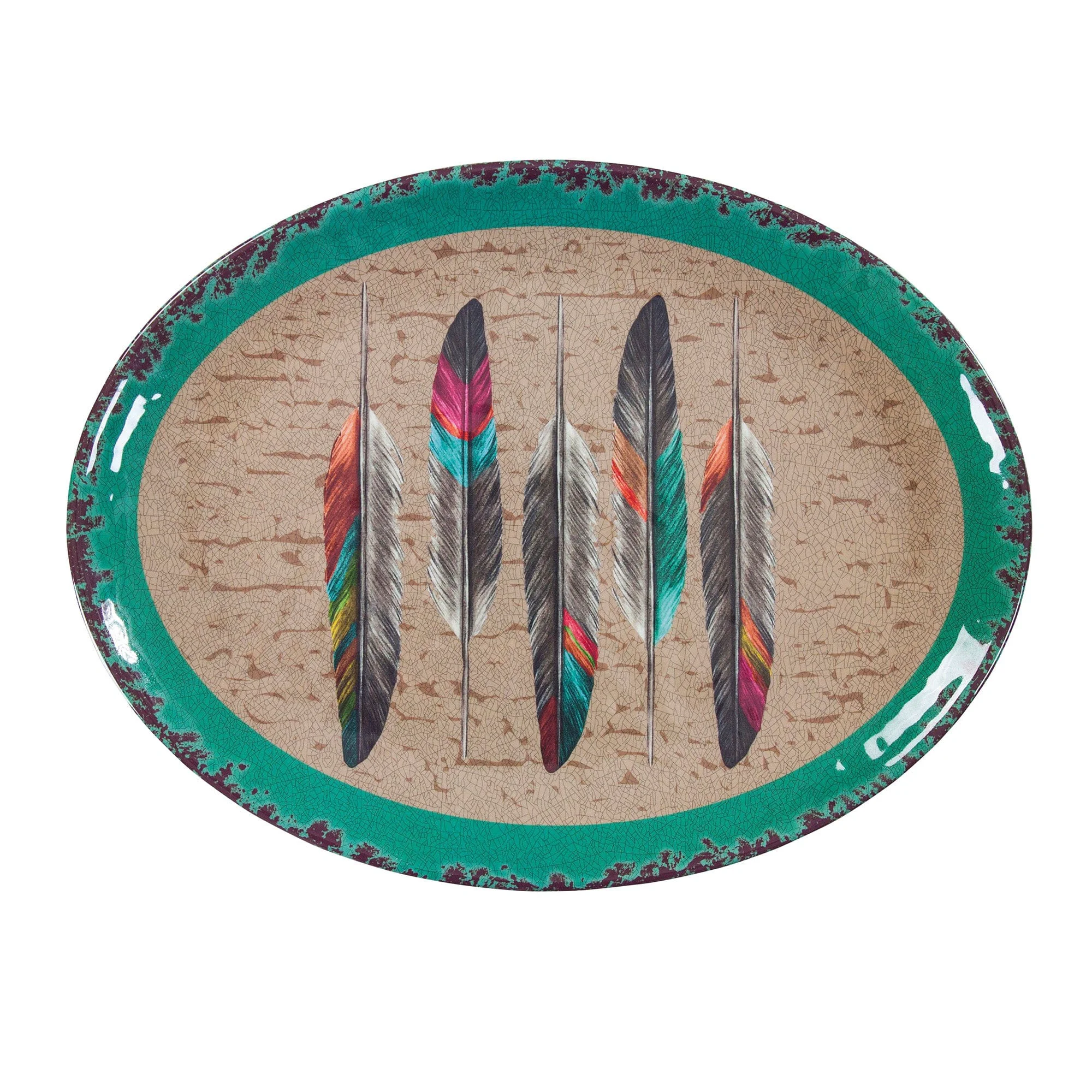 Casual Feather Design Melamine Serving Platter Set Sophisticated