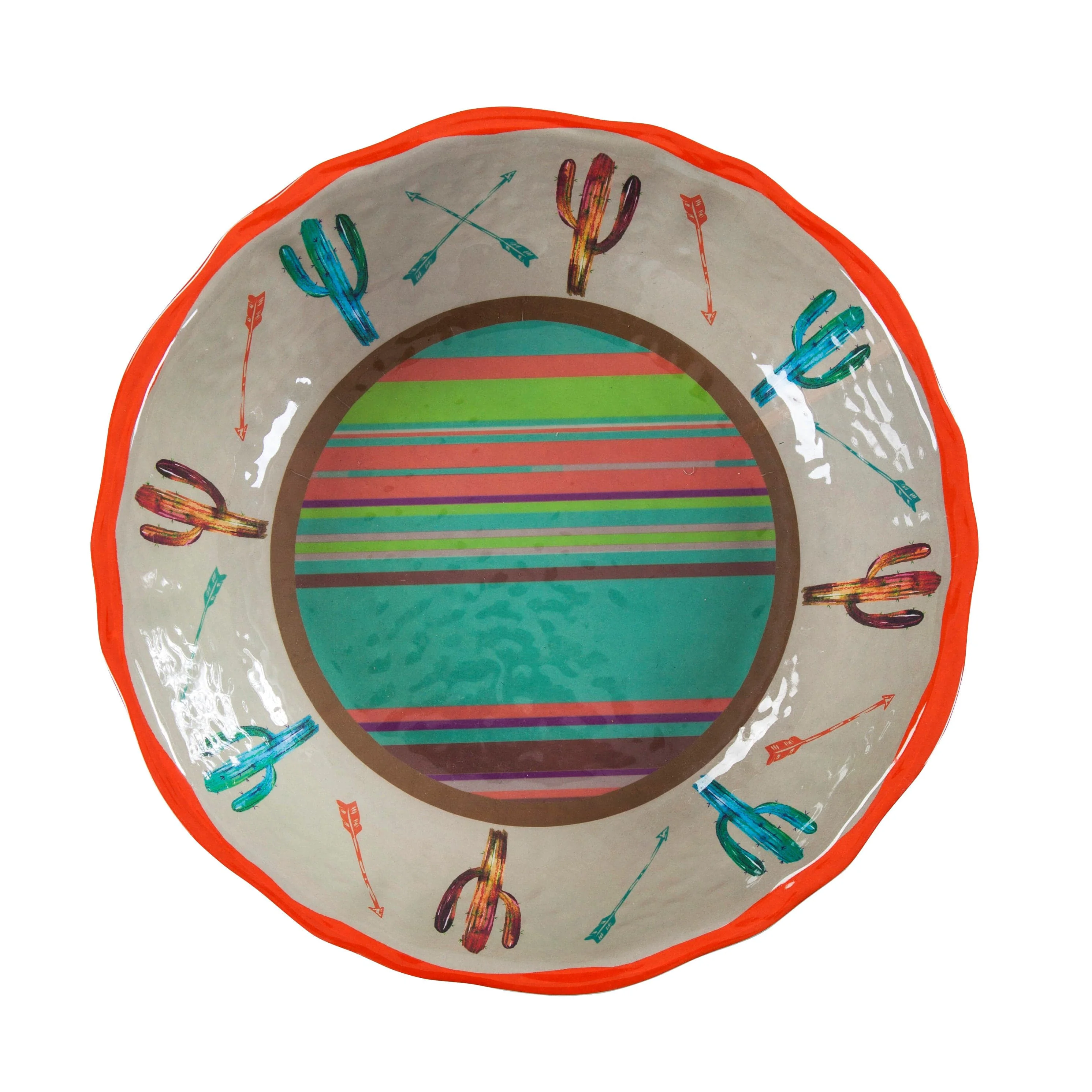 Relaxed Cactus Design Melamine Serving Bowl Official