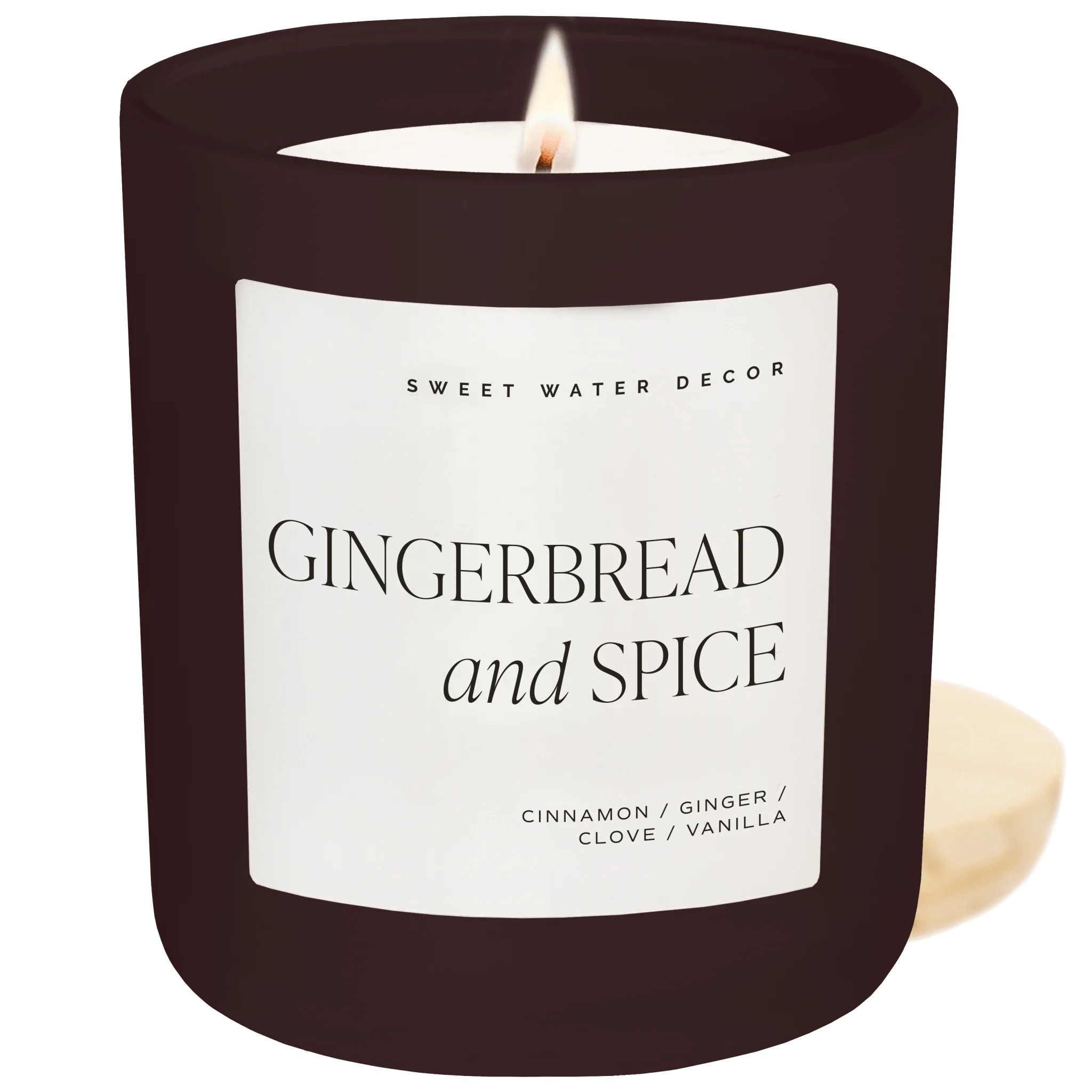 Original Design Gingerbread and Spice Soy Candle – Brown Matte Jar – 15 oz Easy-to-Use
