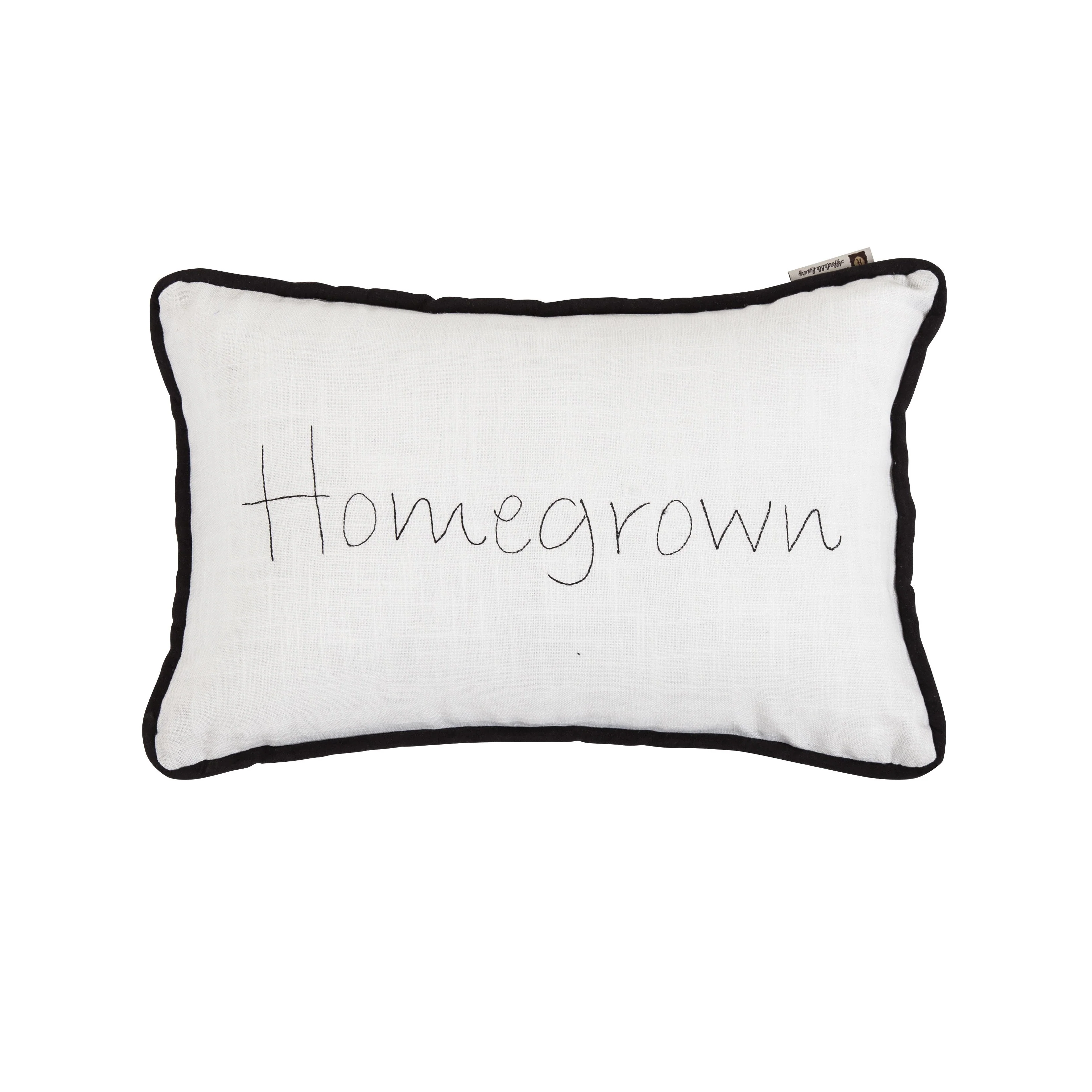 Sophisticated Homegrown quot Embroidery Lumbar Pillow Excellent