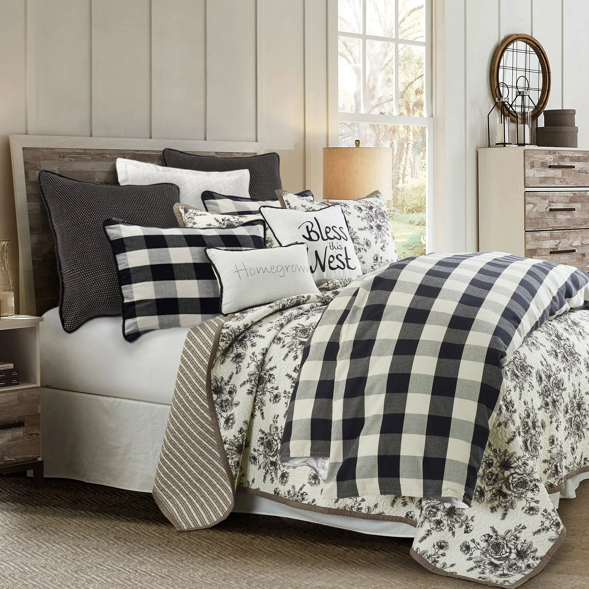 Smart Camille Buffalo Check Duvet Cover Set 2 Pc Elegant