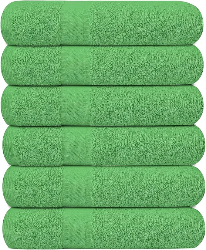 Official KAHAF COLLECTION 6 Pack Bath Towels Set Ring Spun Cotton Lightweight Premium Material