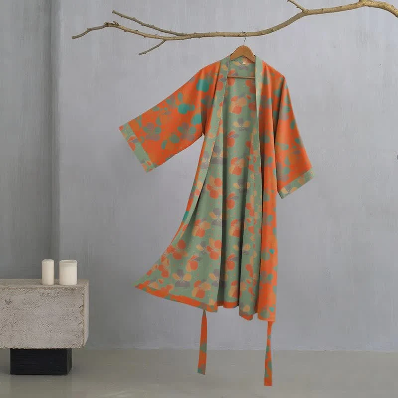 Efficient Ownkoti Artistic Floral Cotton Gauze Kimono Robe Recyclable