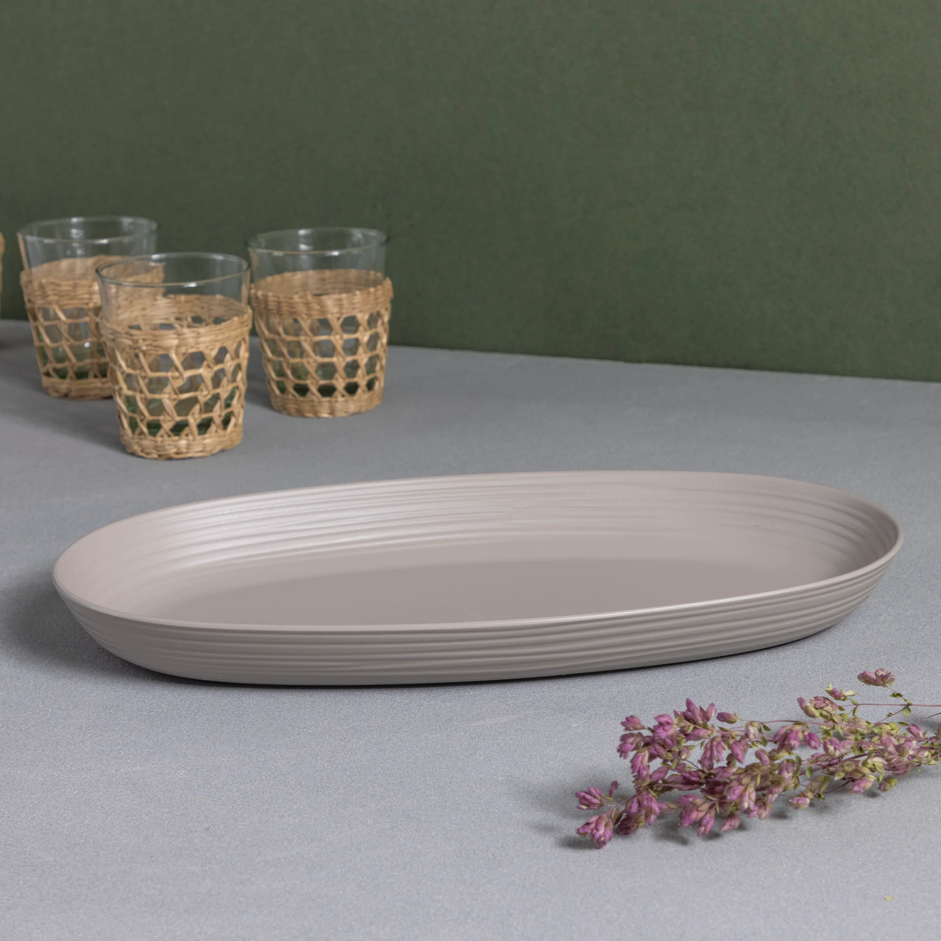 Refined Tierra Serving Tray Taupe Sustainable