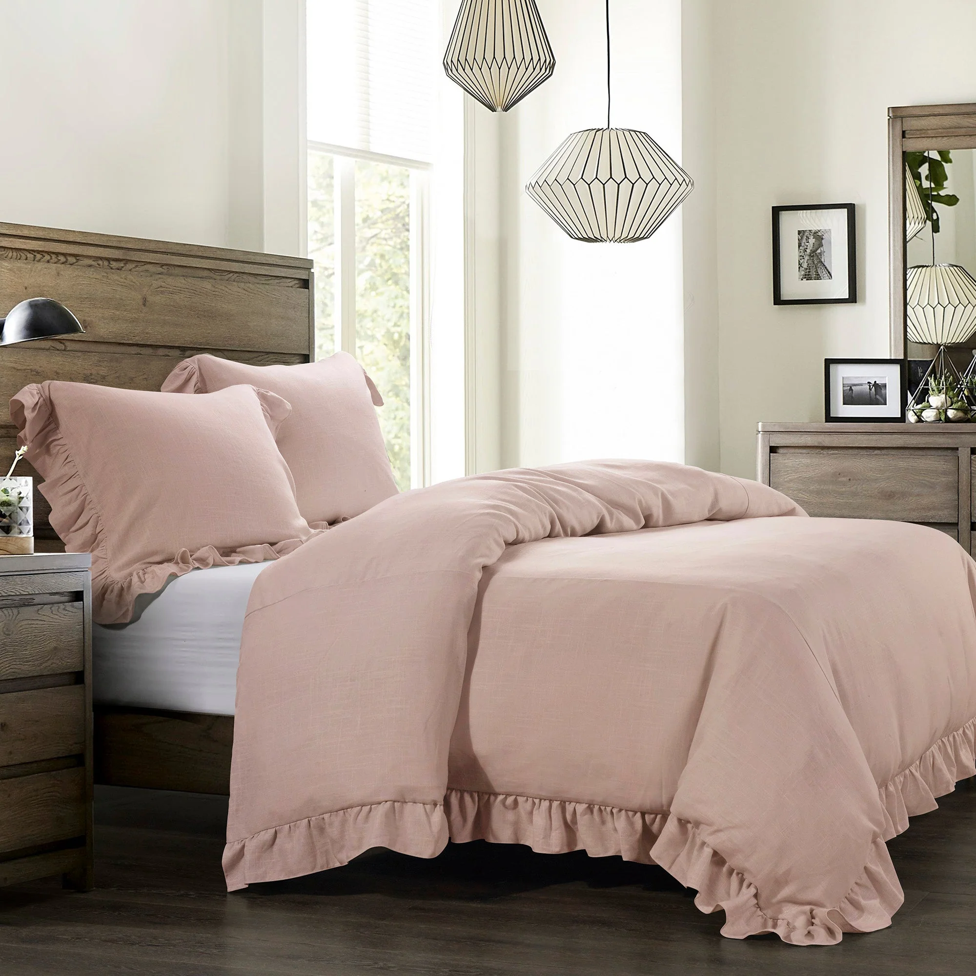 Advanced Lily Washed Linen Comforter Set 3 Pc Exceptional