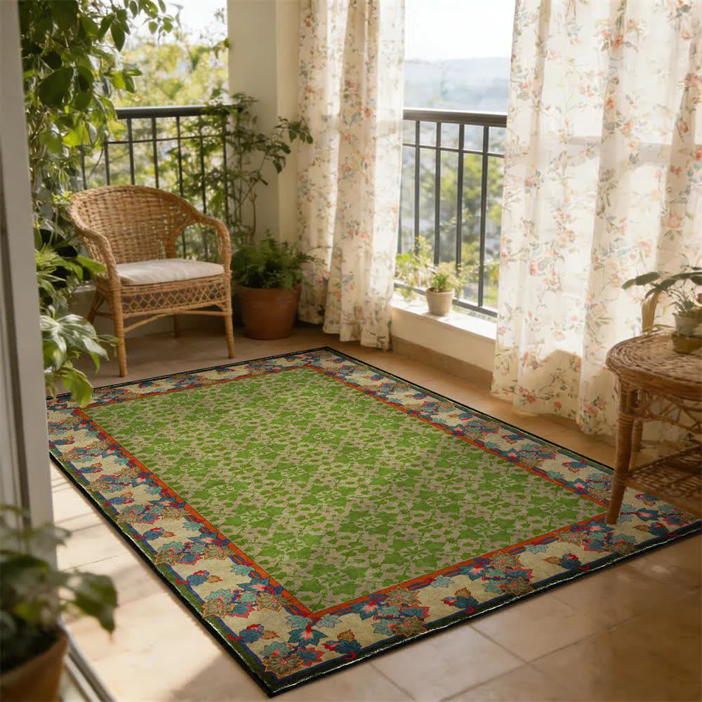 Expertly Made Ownkoti Rustic Country Botanical Non-Slip Area Rug Advanced