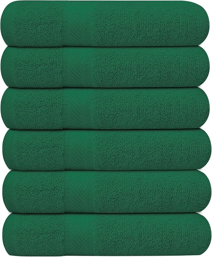 Exclusive KAHAF COLLECTION 6 Pack Bath Towels Set Ring Spun Cotton Lightweight Superior