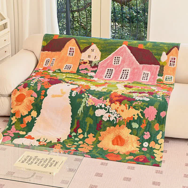 Top-Quality Ownkoti Charming Spring Village Cotton Blanket World-Class
