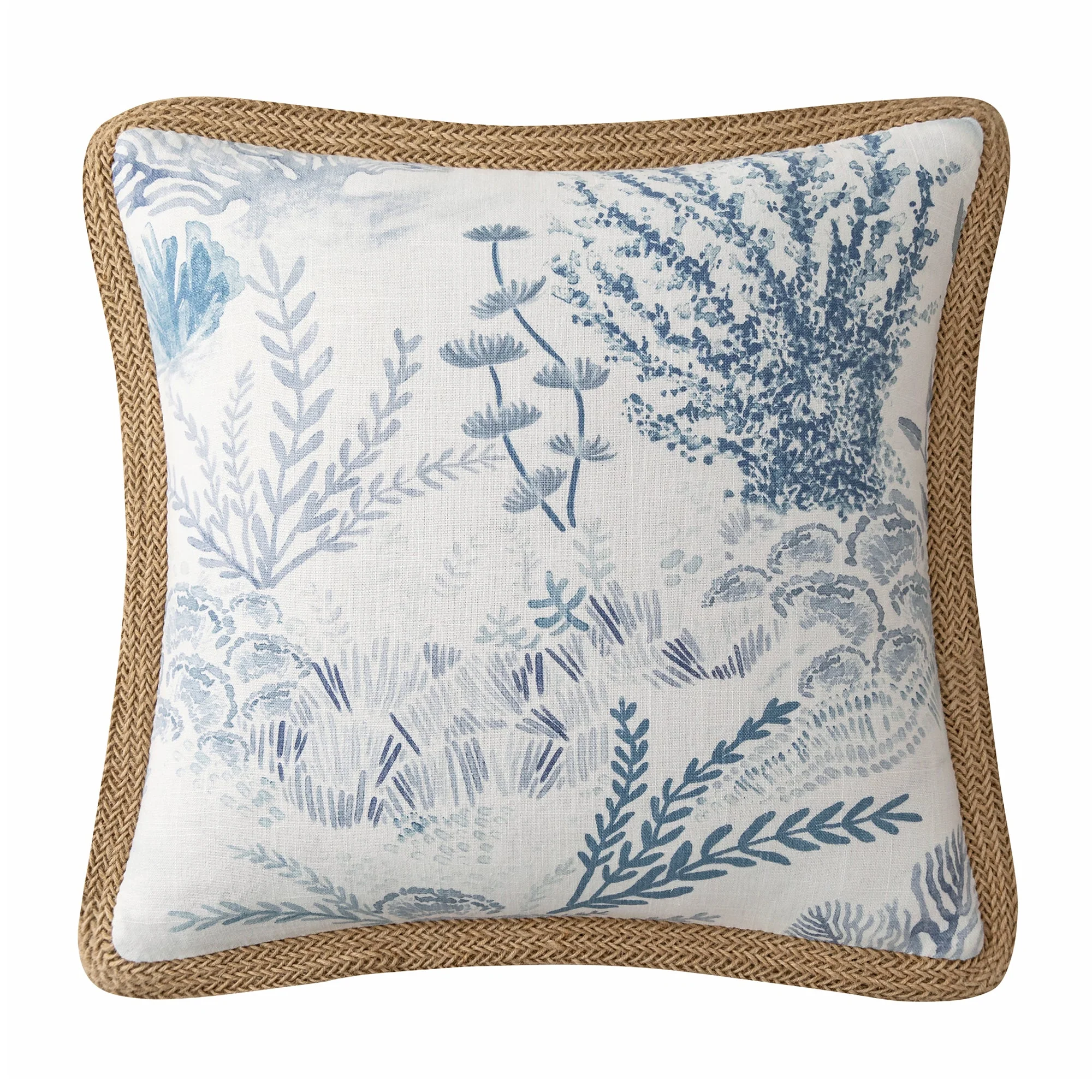 Fast Oceania Jute Trim Square Pillow Trendy