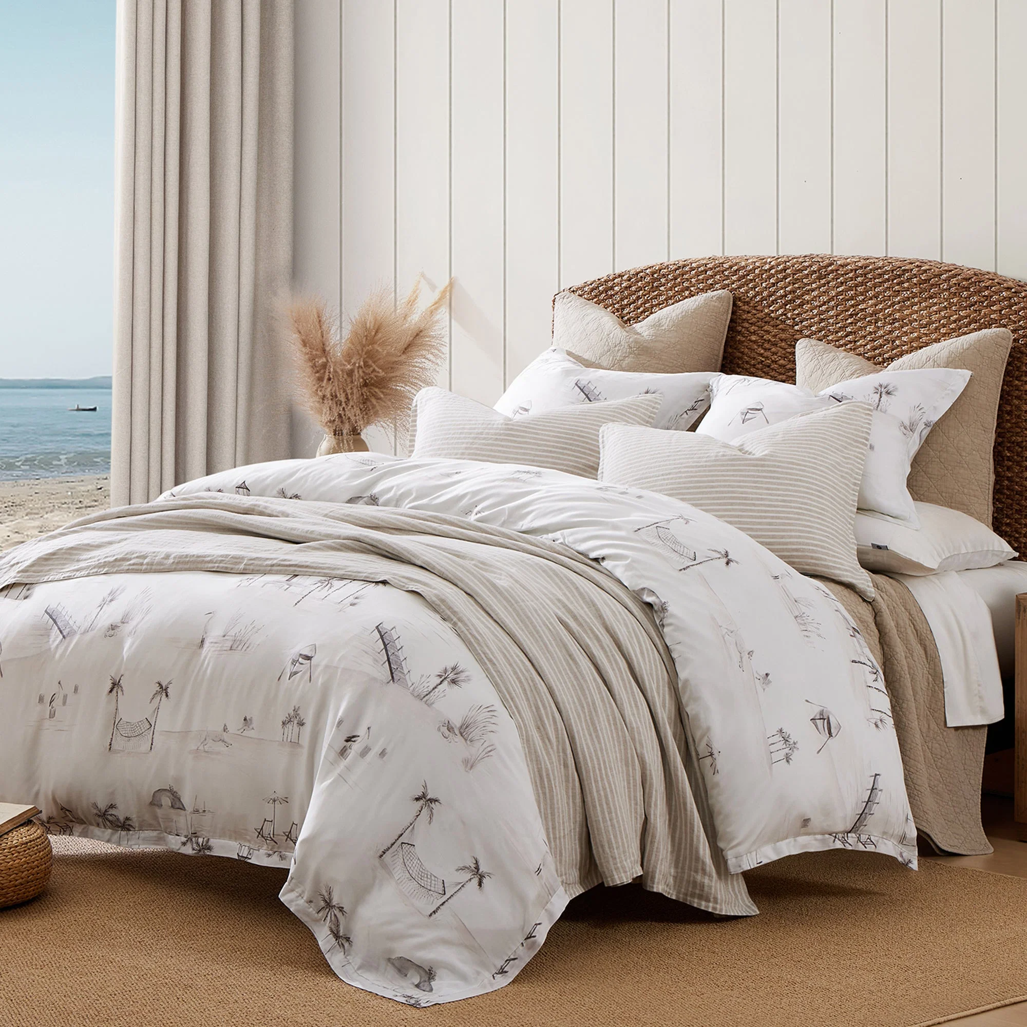 Smooth Seaside Eucalyptus Duvet Cover Set 3 Pc World-Class