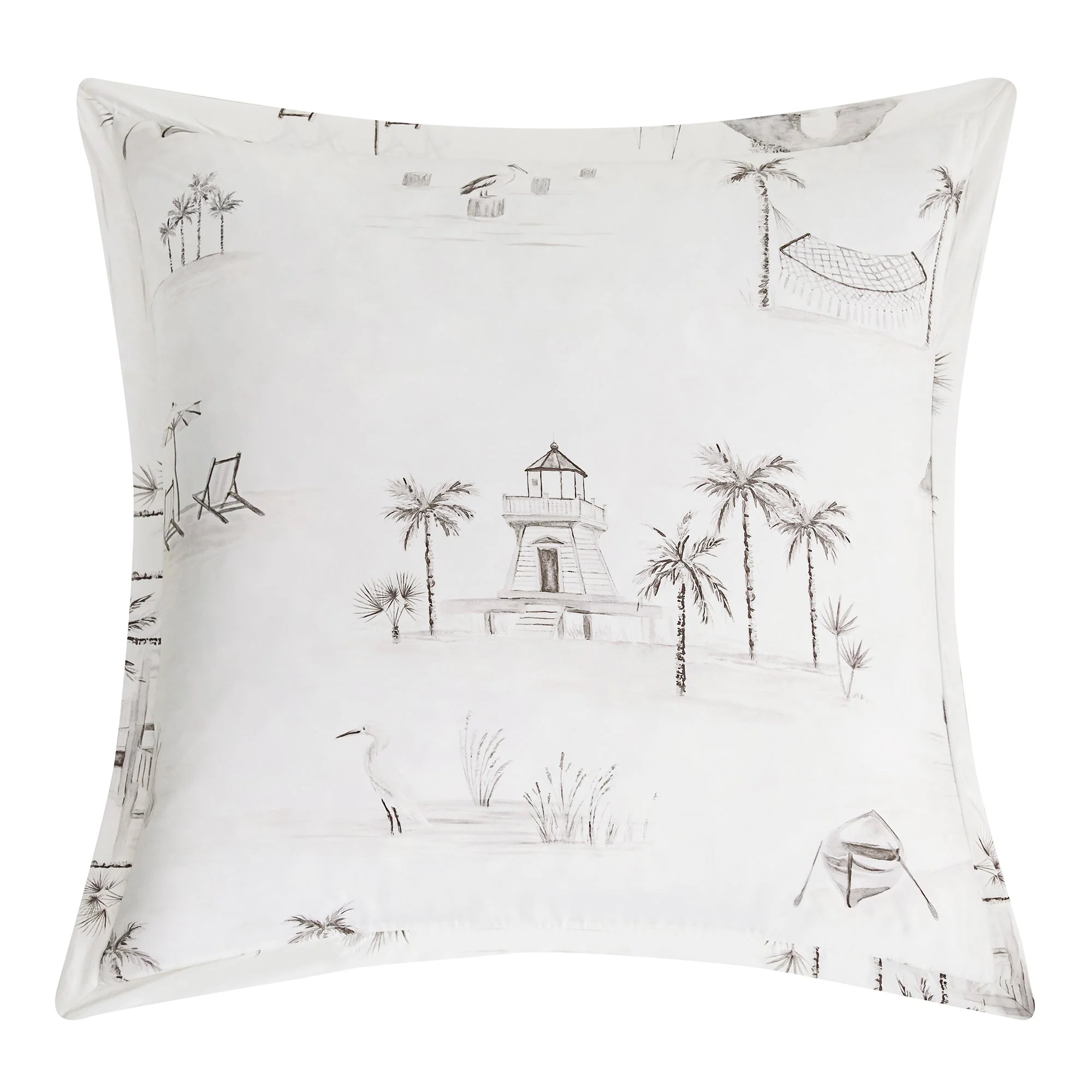 Flexible Seaside Eucalyptus Euro Sham Reusable