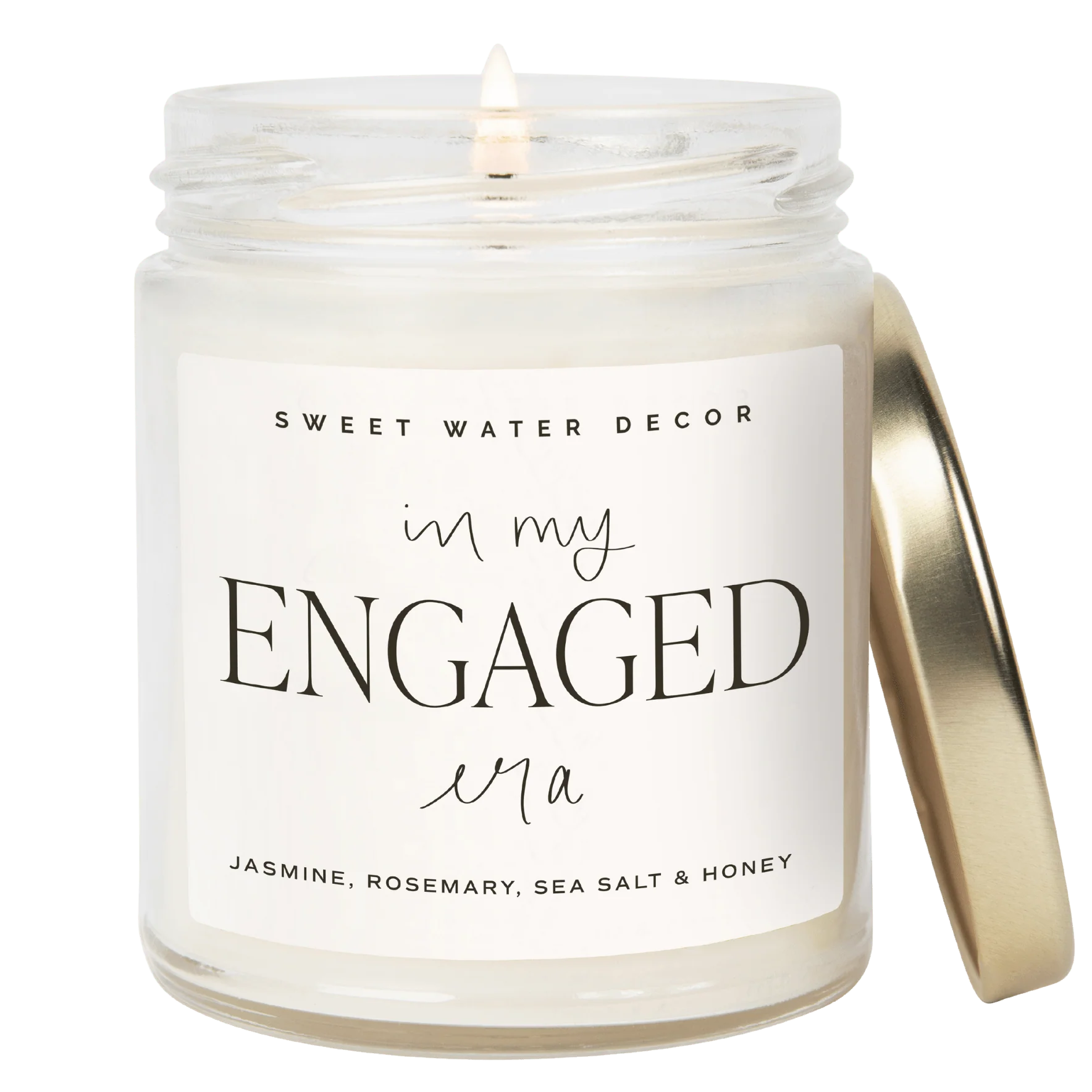 Enhanced In My Engaged Era Soy Candle – Clear Jar – 9 oz Wildflowers and Salt Crafted