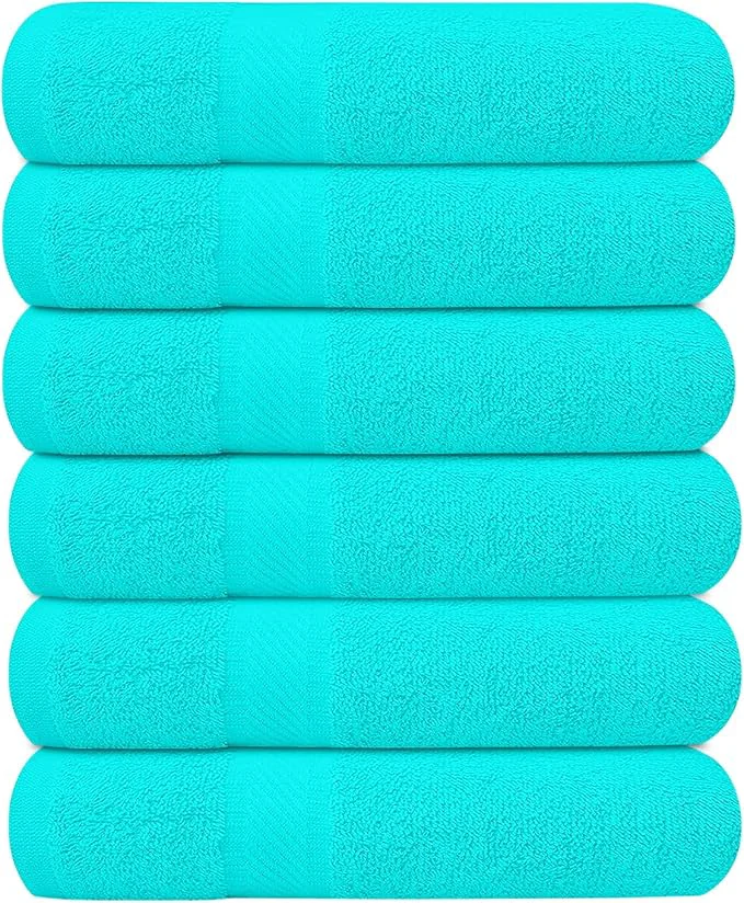 Reliable KAHAF COLLECTION 6 Pack Bath Towels Set Ring Spun Cotton Lightweight Selected