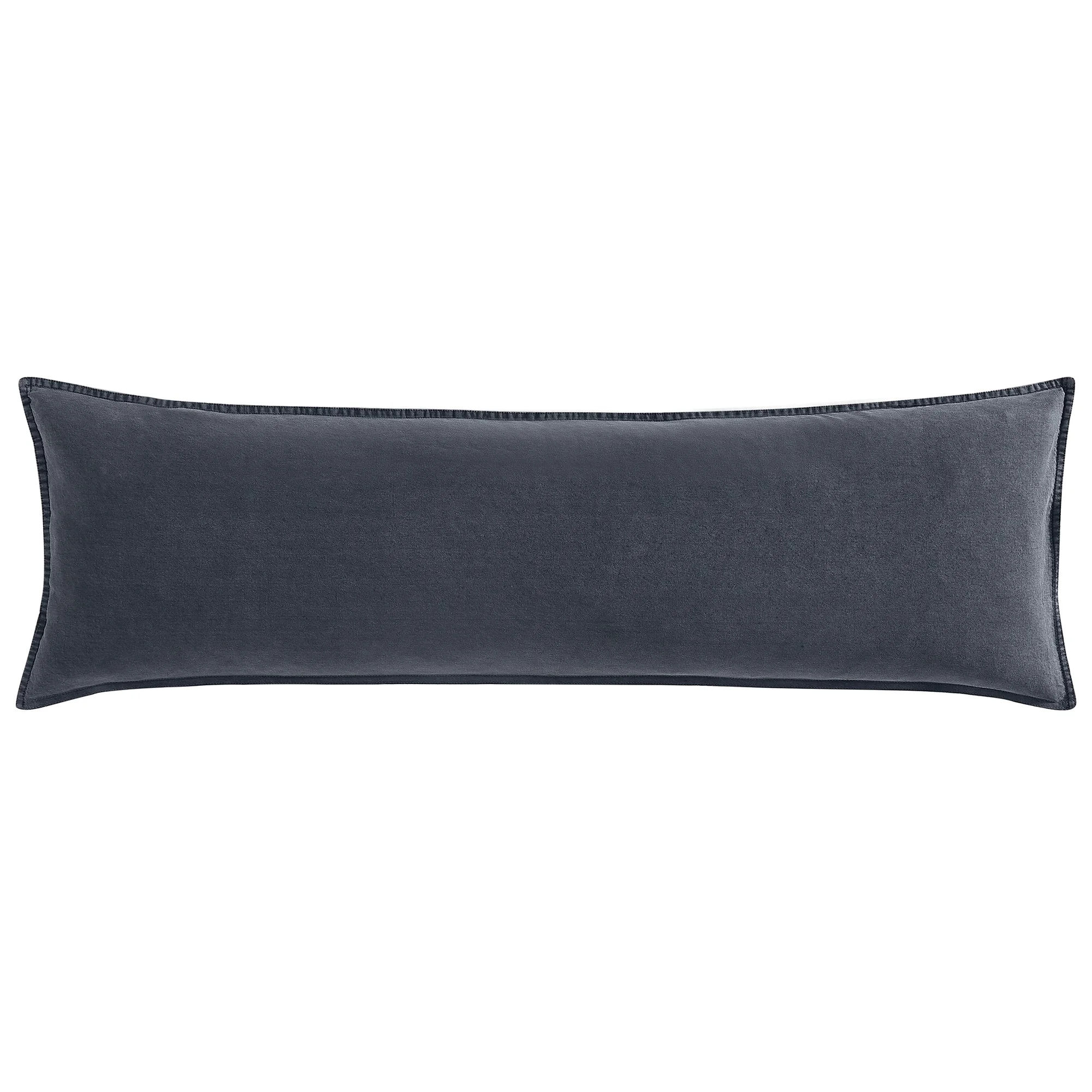 Exceptional Stonewashed Cotton Canvas Long Lumbar Pillow Smooth
