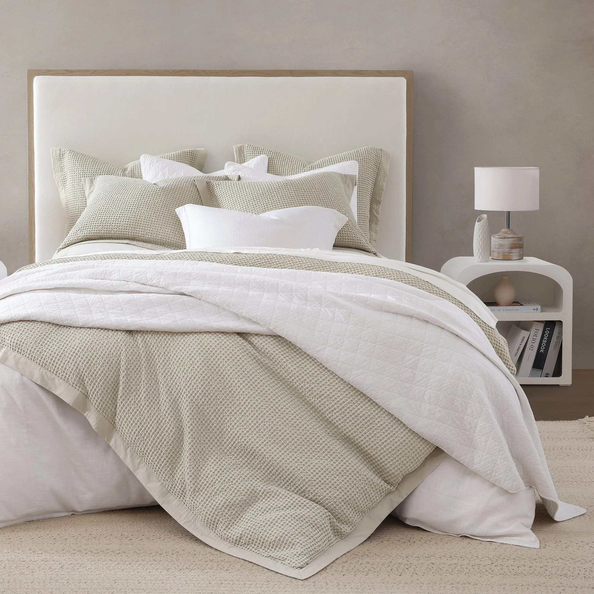 Functional Stonewashed Cotton Waffle Weave Duvet Cover Set 3 Pc Fast
