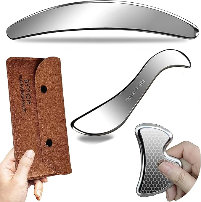 Efficient BYYDDIY SBC Muscle Scraper Tools Set Stainless Steel Scraping Massage Tools Authentic