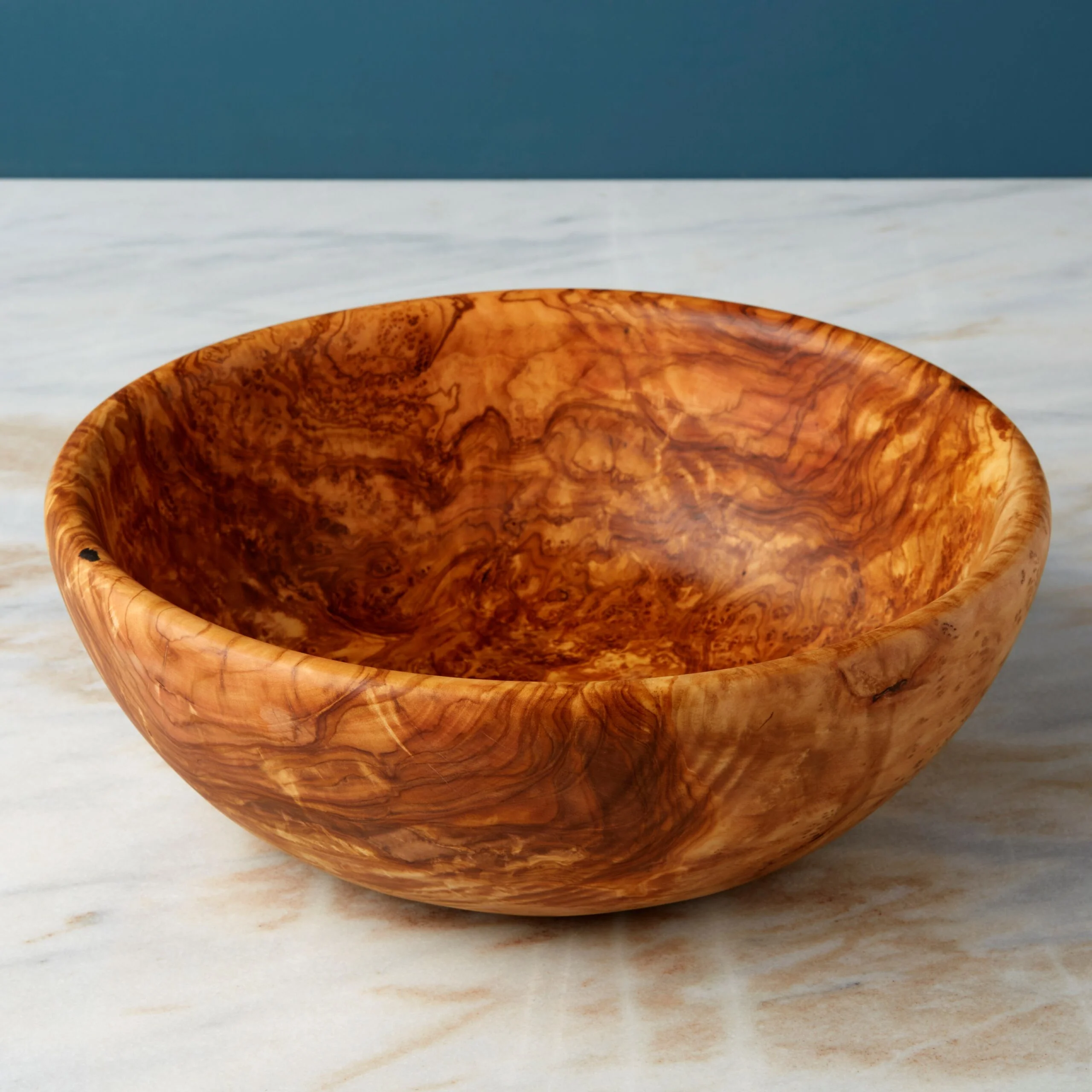 Specialty Olive Wood Salad Bowl Large Detailed