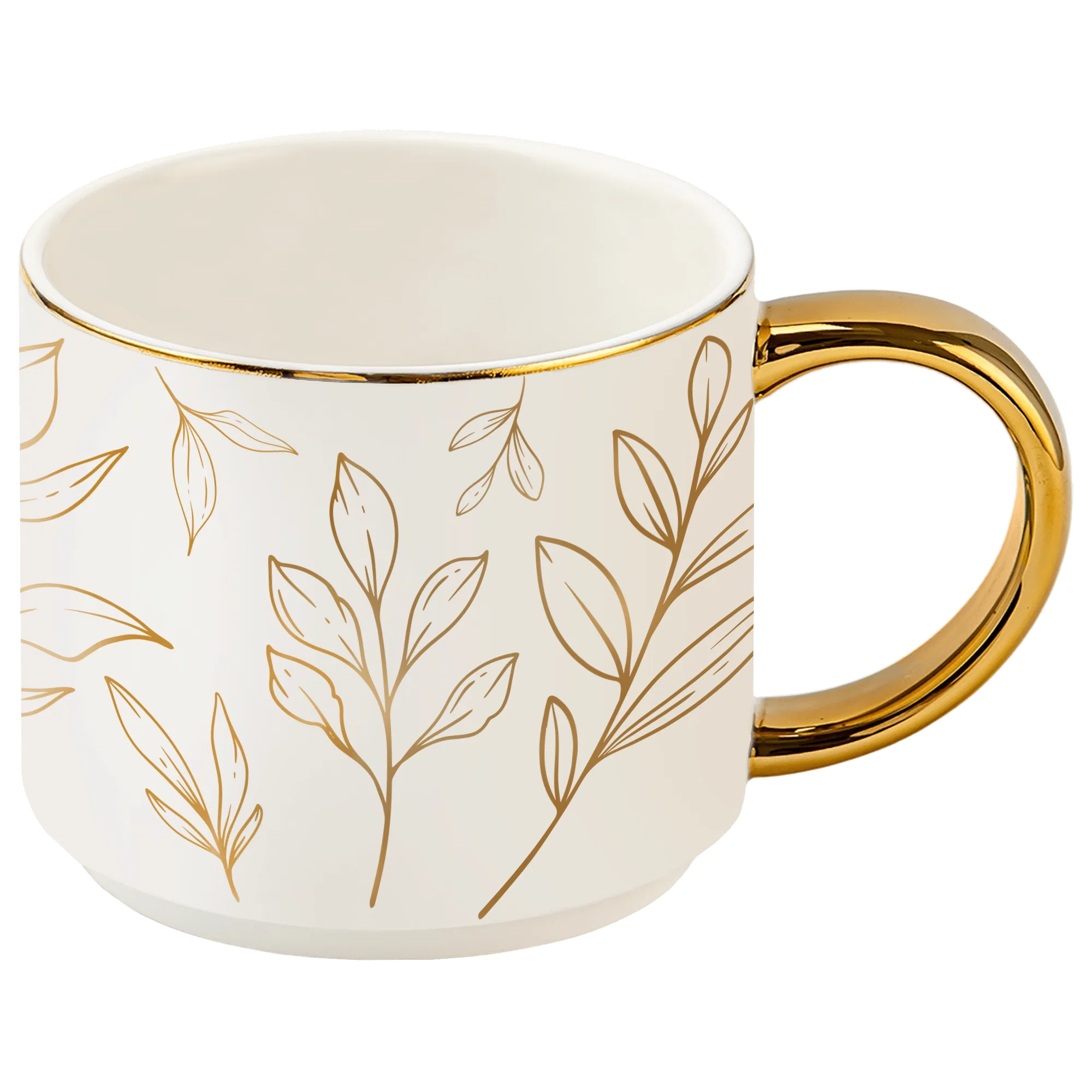 Consistent Gold Leaves 14 oz Gold Handle Coffee Mug Next-Generation