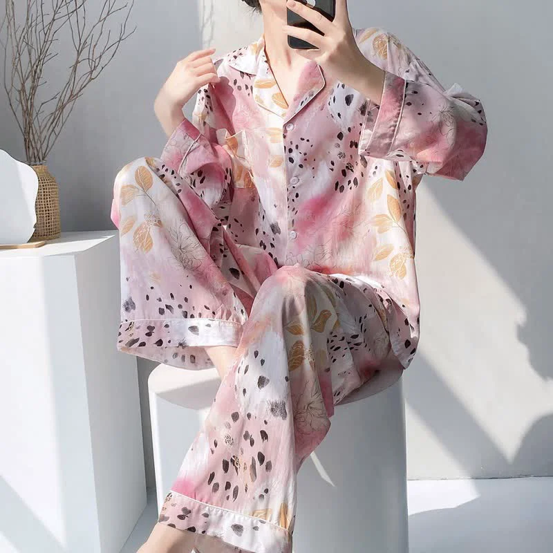 Soft Ownkoti Mixed Floral amp Leopard Print Pajama Set Fine