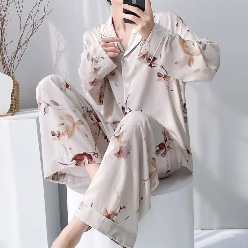 User-Friendly Ownkoti Artistic Style Floral Pajama Set Smart