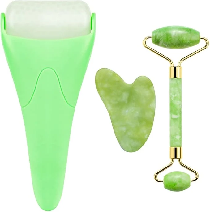 Reliable AECW 3-in-1 Natural Jade Roller and Gua Sha Set Excellent