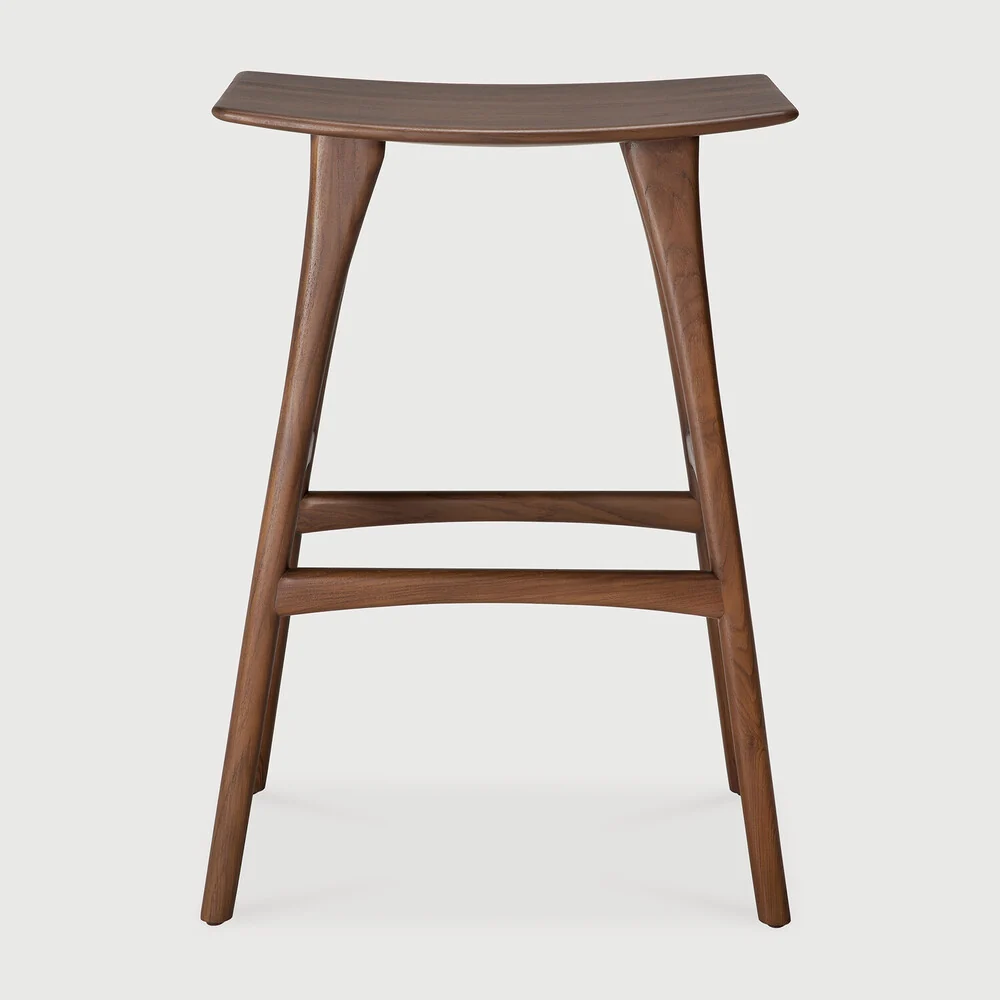 User-Friendly Osso bar stool – varnished teak – brown Eco-Friendly