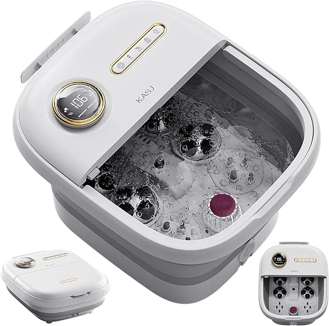 Professional KASJ Collapsible Foot Spa with Electric Rotary and Hydro-Jet Massage Foot Bath Trusted
