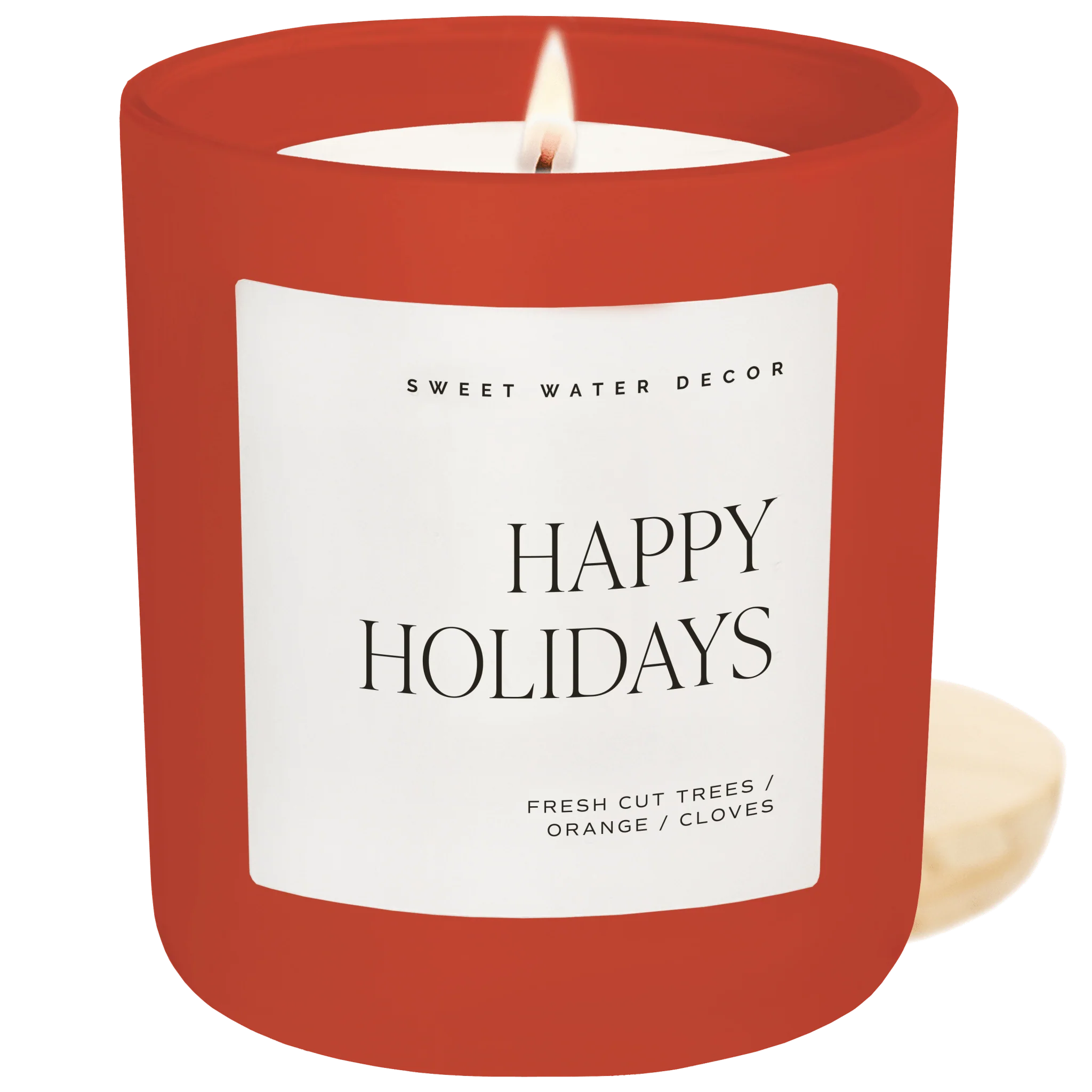 Authentic Happy Holidays Soy Candle – Red Matte Jar – 15 oz Christmas Fashionable