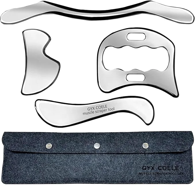 High-End 4 in 1 Stainless Steel Gua Sha Muscle Scraper Tool Professional IASTM Physical Minimalist