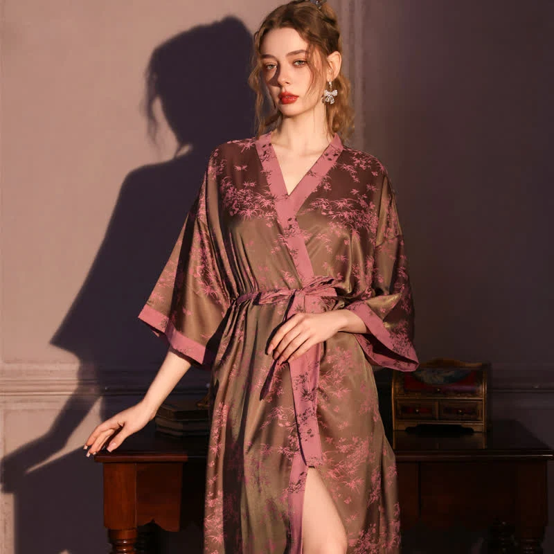 Innovative Ownkoti Botanical Branch 3 4 Sleeve Robe Quality