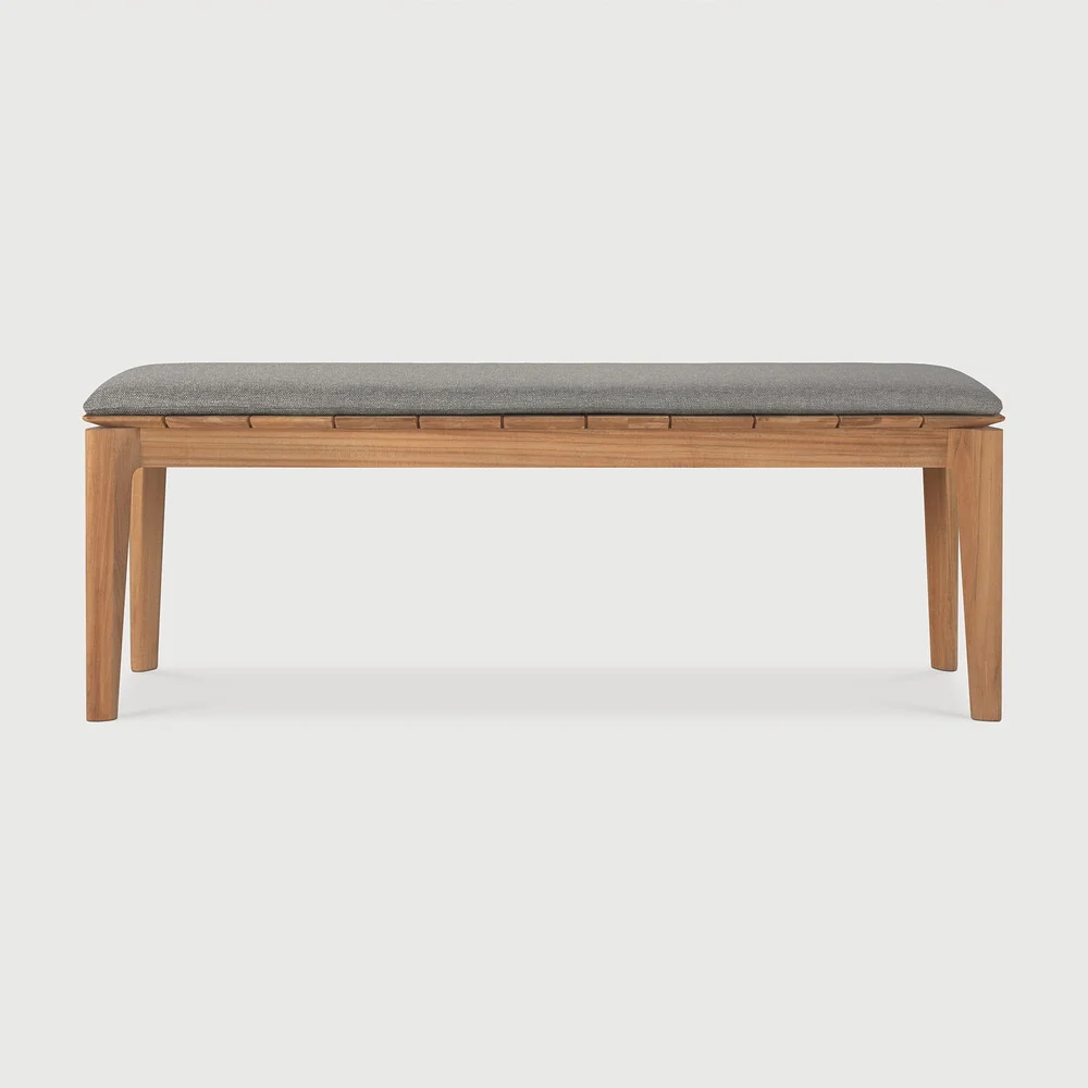 Classic Bok outdoor bench – teak – Mocha fabric – 2 seater Comfortable