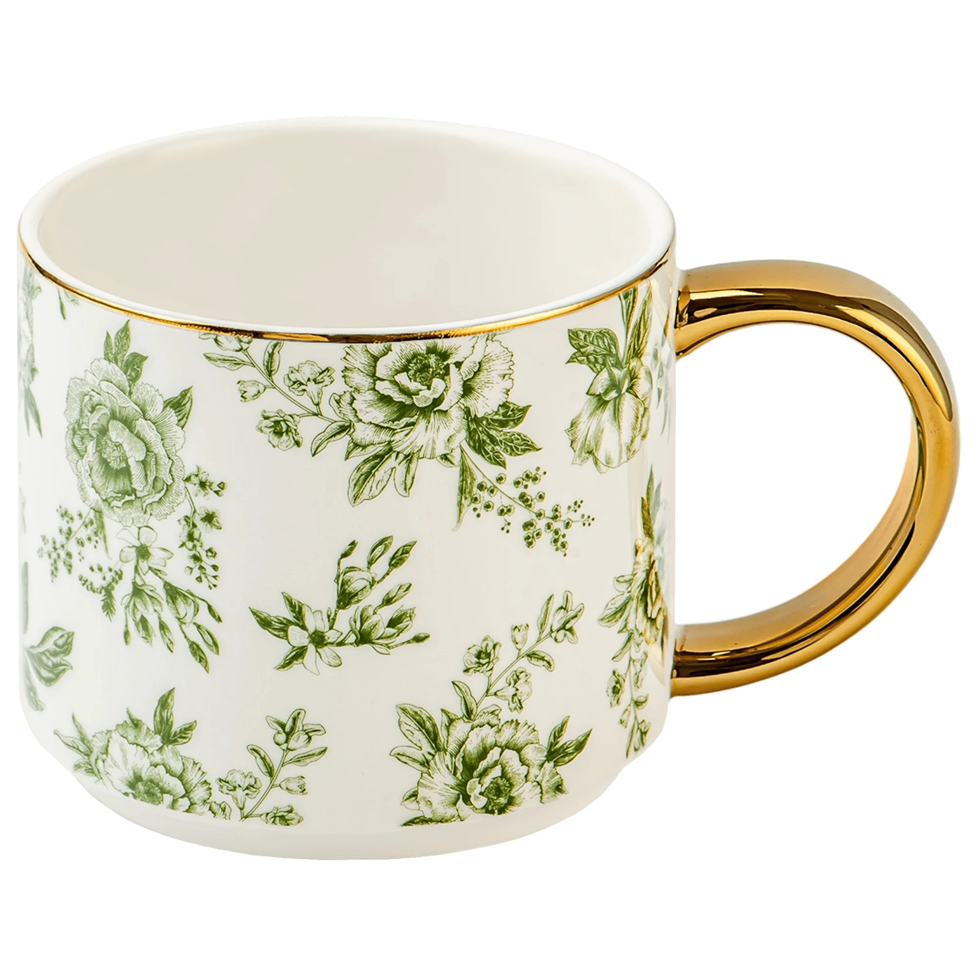 World-Class Green Delft 14 oz Coffee Mug Powerful