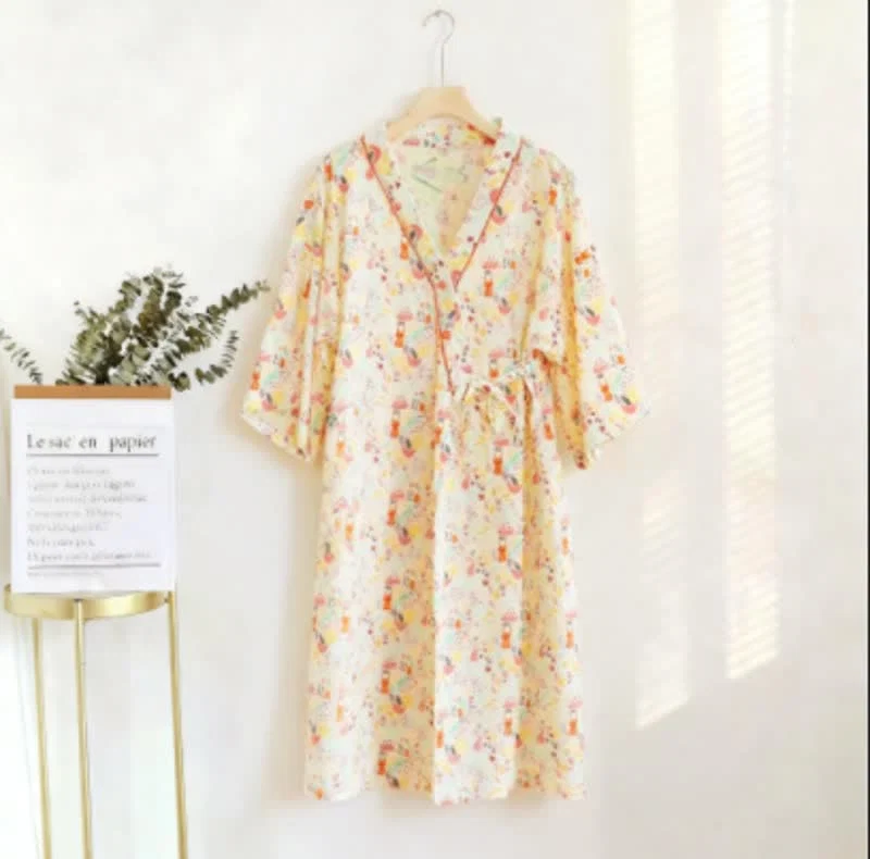 Smart Ownkoti Cute Bunny amp Moon Kimono Nightdress Relaxed